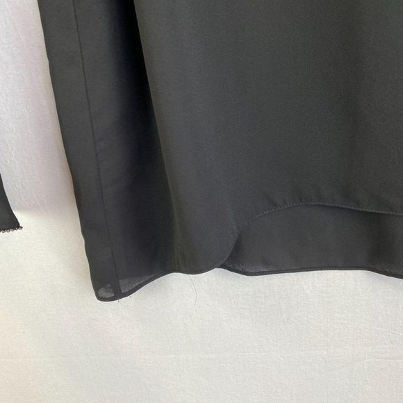 HALSTON Black Flare Sleeve Blouse NWT - Picture 4 of 9